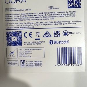 Oura ring size 9 silver worn for 2 days and is too big